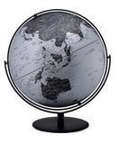 21" Black And Silver Modern Polyresin Globe