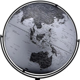 21" Black And Silver Modern Polyresin Globe - Homeroots