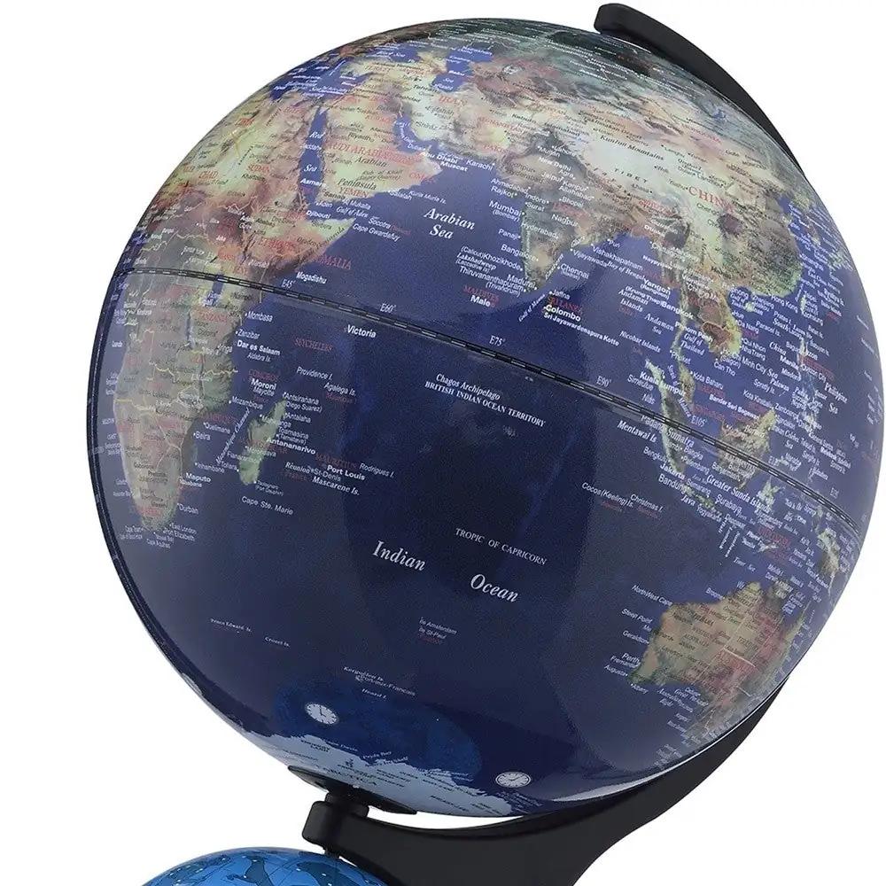 18" Blue Black And Navy Polyresin Dual Globe - Homeroots