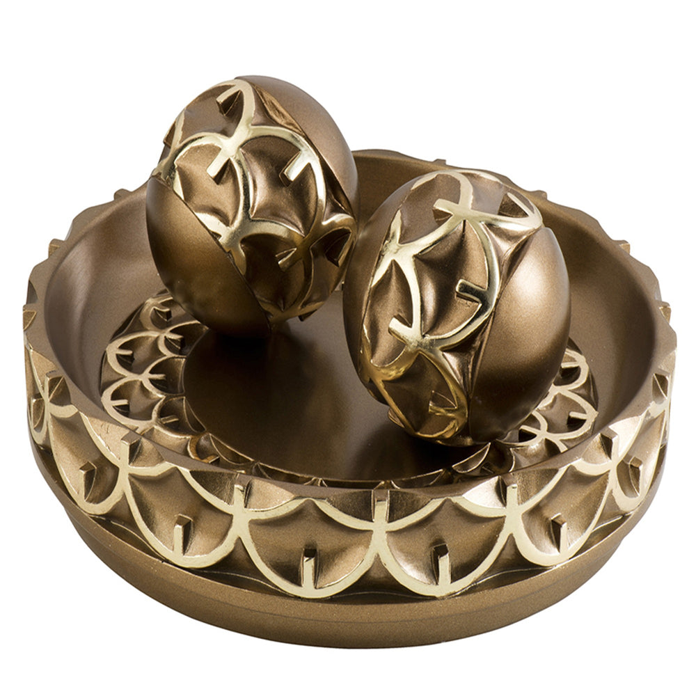 12" Gold Polyresin Decorative Bowl - Homeroots - Flyclothing LLC