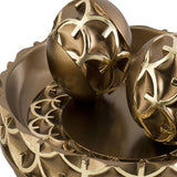 12" Gold Polyresin Decorative Bowl - Homeroots - Flyclothing LLC