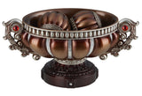 9" Reddish Bronze And Silver Polyresin Decorative Bowl With Orbs - Homeroots - Flyclothing LLC