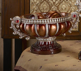 9" Reddish Bronze And Silver Polyresin Decorative Bowl With Orbs - Homeroots - Flyclothing LLC