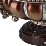 9" Reddish Bronze And Silver Polyresin Decorative Bowl With Orbs - Homeroots - Flyclothing LLC