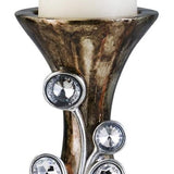 20" Ornate Faux Crystal Tabletop Pillar Candle Holder - Homeroots - Flyclothing LLC