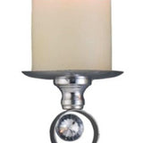 Set Of Two Silver and Blue Bling Tabletop Pillar Candle Holders - Homeroots - Flyclothing LLC