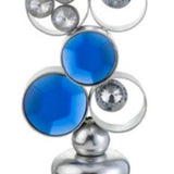 21" Silver and Blue Faux Crystal Bling Hurricane Candle Holder - Homeroots - Flyclothing LLC