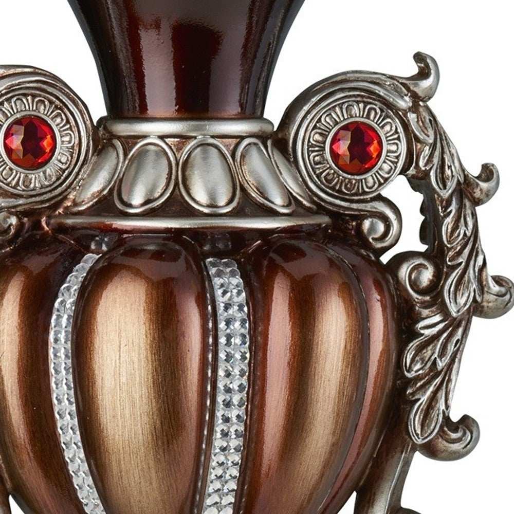 Set Of Two Bronze Tabletop Urn Shape Pillar Candle Holders - Homeroots - Flyclothing LLC