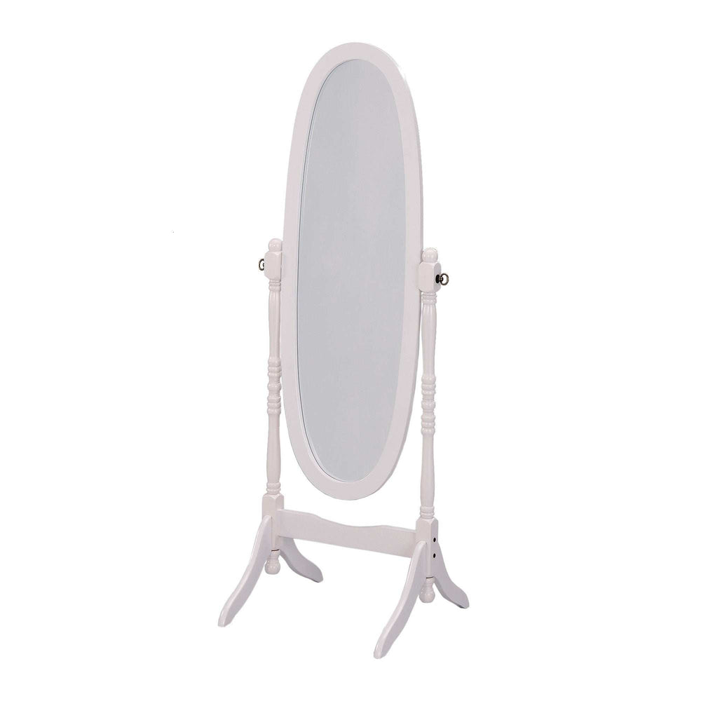 White Oval Cheval Standing Mirror - Homeroots - Flyclothing LLC