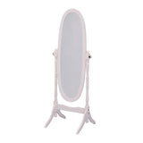 White Oval Cheval Standing Mirror - Homeroots - Flyclothing LLC