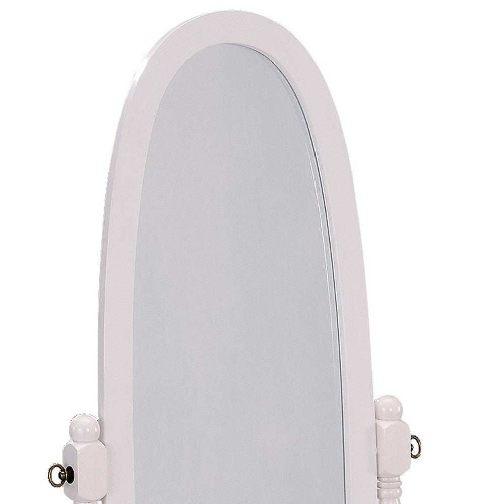 White Oval Cheval Standing Mirror - Homeroots - Flyclothing LLC