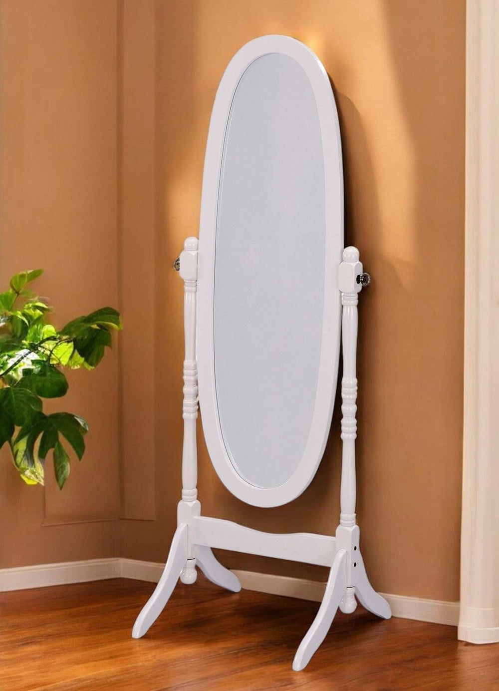 White Oval Cheval Standing Mirror - Homeroots - Flyclothing LLC