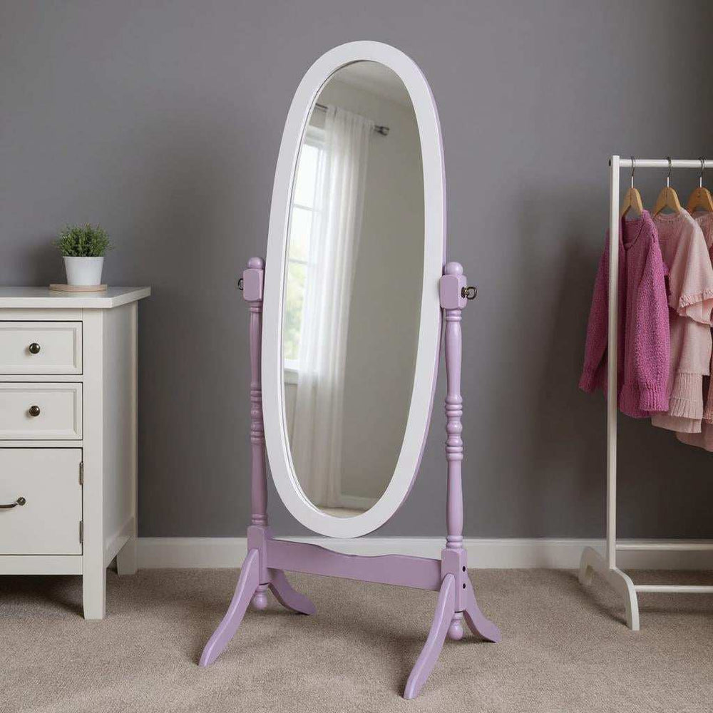 Purple Oval Cheval Standing Solid Wood Mirror - Homeroots - Flyclothing LLC