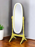 Yellow Oval Cheval Standing Solid Wood Mirror - Homeroots - Flyclothing LLC