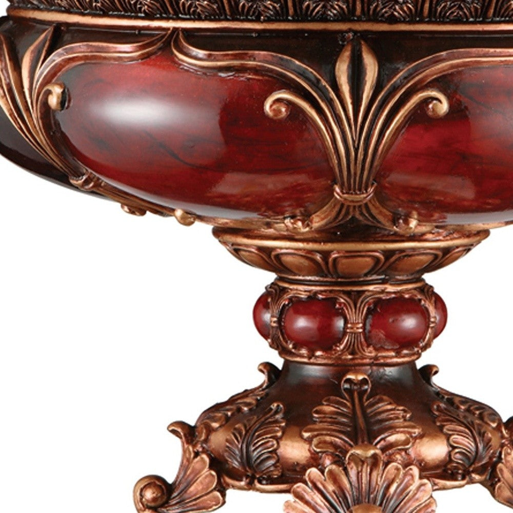 10" Brown And Gold Polyresin Decorative Bowl - Homeroots - Flyclothing LLC