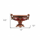 10" Brown And Gold Polyresin Decorative Bowl - Homeroots - Flyclothing LLC