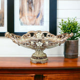 9" Beige And Gold Polyresin Decorative Bowl - Homeroots - Flyclothing LLC