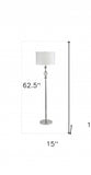 63" Chrome and Crystal Orb Shaped Floor Lamp With White Drum Shade - Homeroots