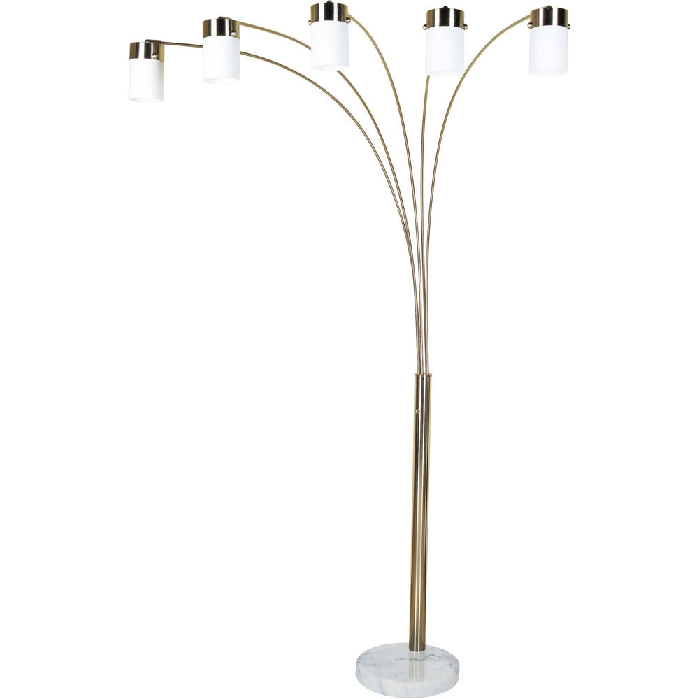 Five Light Gold Metal Floor Lamp - Homeroots - Flyclothing LLC
