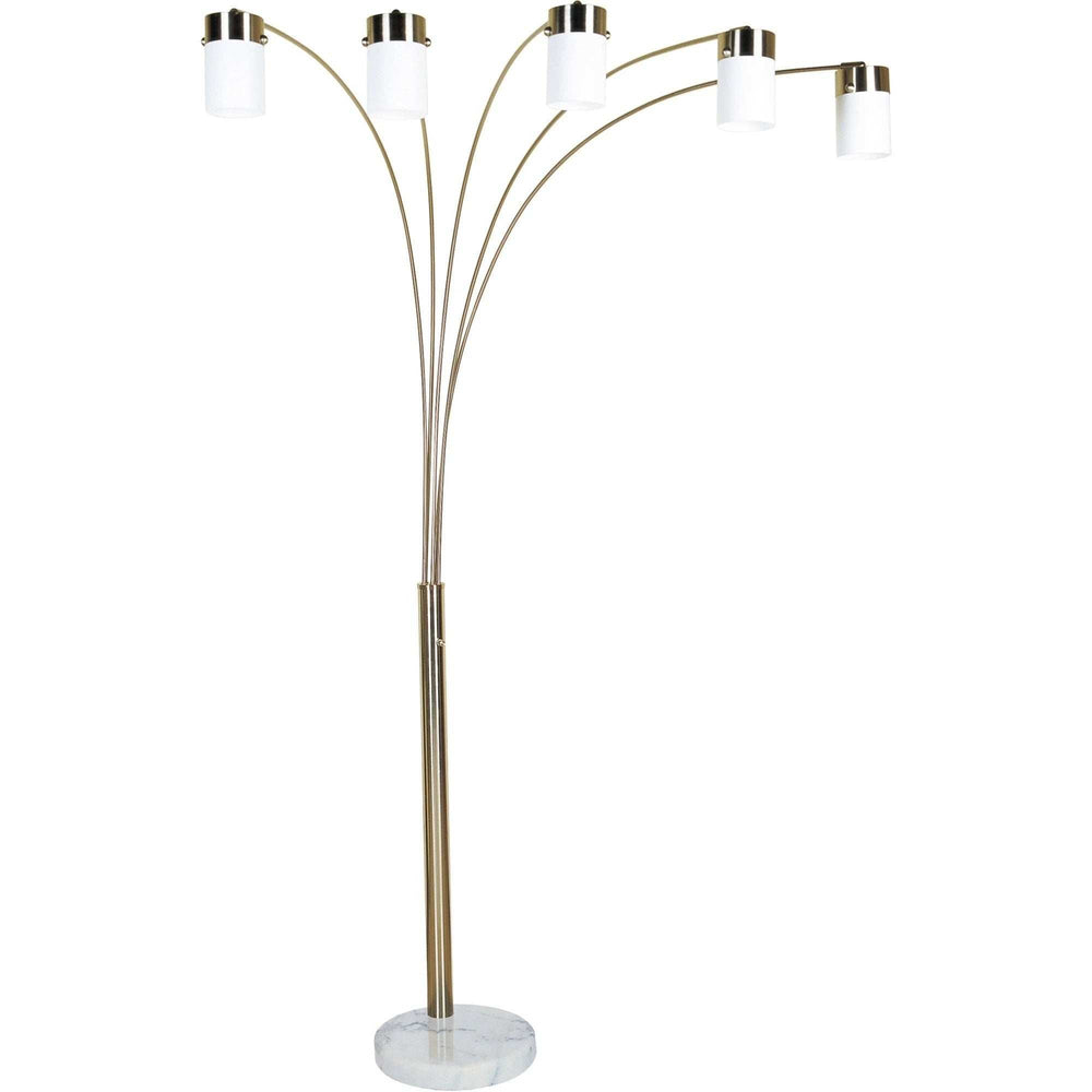 Five Light Gold Metal Floor Lamp - Homeroots - Flyclothing LLC