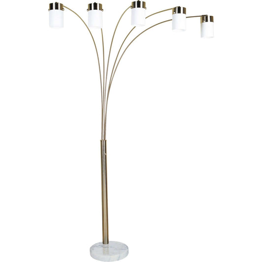 Five Light Gold Metal Floor Lamp - Homeroots - Flyclothing LLC