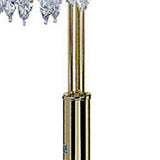 63" Gold Three Lights Candelabra Floor Lamp With Clear Faux Crystal Shades - Homeroots - Flyclothing LLC
