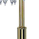 63" Gold Three Lights Candelabra Floor Lamp With Clear Faux Crystal Shades - Homeroots - Flyclothing LLC