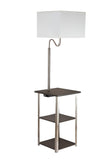 58" Steel Tray Table Floor Lamp With White Square Shade - Homeroots - Flyclothing LLC