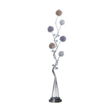 59" Steel Six Light LED Novelty Floor Lamp With Colorful Funky Floral Shades - Homeroots - Flyclothing LLC