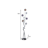 59" Steel Six Light LED Novelty Floor Lamp With Colorful Funky Floral Shades - Homeroots - Flyclothing LLC