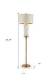 62" Gold Column Floor Lamp With Off-White Drum Shade - Homeroots - Flyclothing LLC