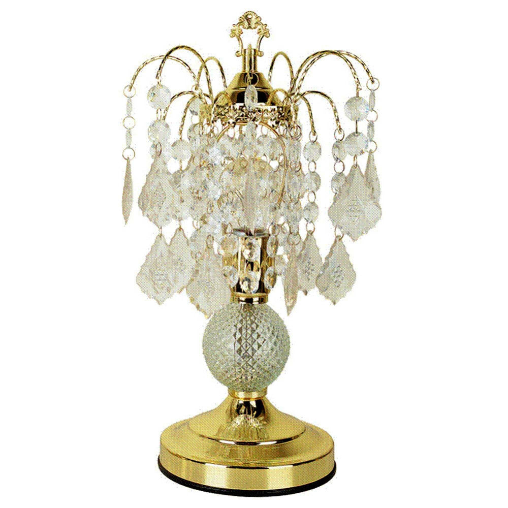 Vintage Gold Glass Chandelier Table Lamp - Homeroots - Flyclothing LLC