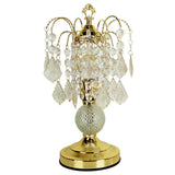 Vintage Gold Glass Chandelier Table Lamp - Homeroots - Flyclothing LLC