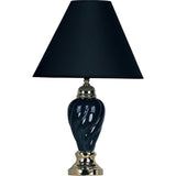Gold and Navy Blue Table Lamp with Navy Blue Shade - Homeroots - Flyclothing LLC