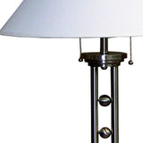 27" Silver Metal Two Light Table Lamp With White Classic Empire Shade - Homeroots