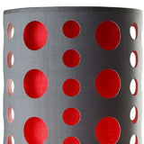 33" Gray and Red Mod Dot Novelty Table Lamp - Homeroots