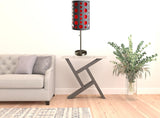 33" Gray and Red Mod Dot Novelty Table Lamp - Homeroots