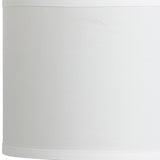 19" Silver Bedside Table Lamp With White Drum Shade - Homeroots