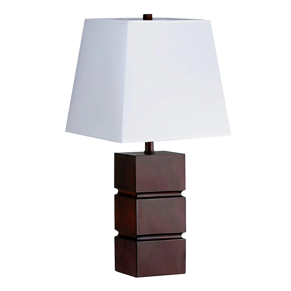 27" Brown Bedside Table Lamp With White Shade - Homeroots