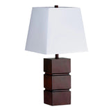 27" Brown Bedside Table Lamp With White Shade - Homeroots