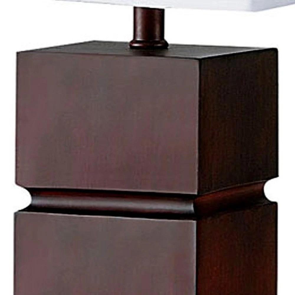 27" Brown Bedside Table Lamp With White Shade - Homeroots