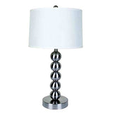Silver Bauble Table Lamp with White Shade - Homeroots - Flyclothing LLC