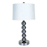 Silver Bauble Table Lamp with White Shade - Homeroots - Flyclothing LLC