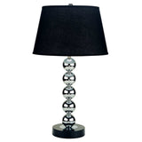 Silver Bauble Table Lamp with Black Shade - Homeroots - Flyclothing LLC