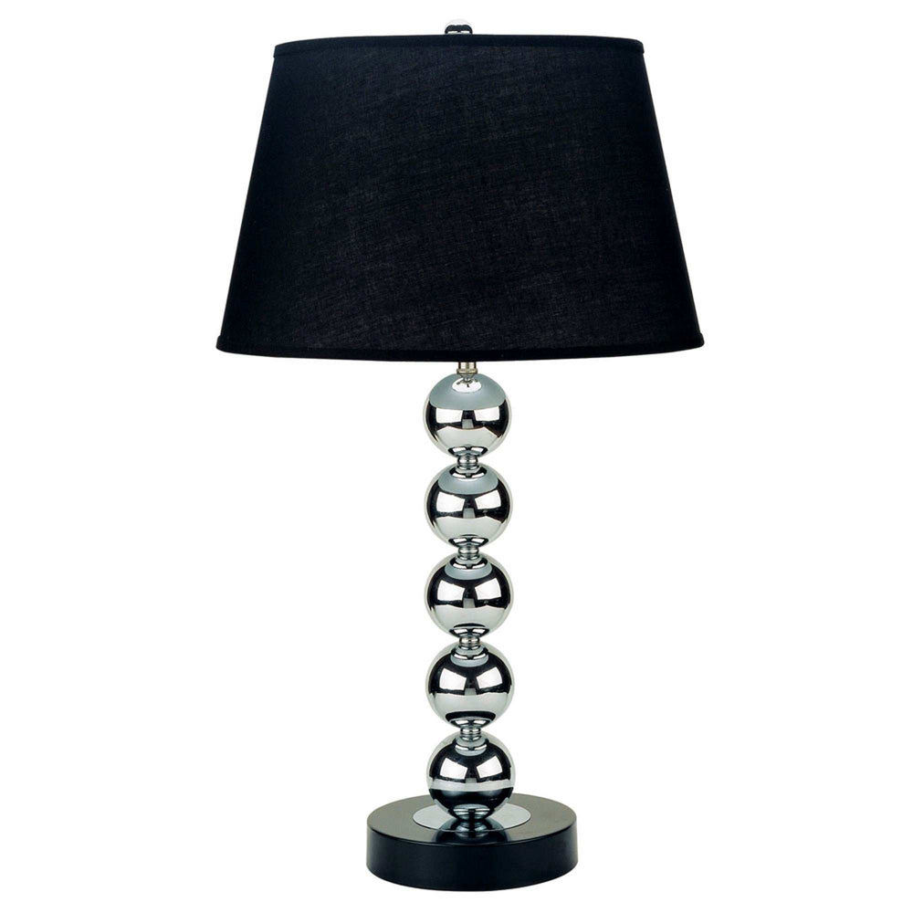 Silver Bauble Table Lamp with Black Shade - Homeroots - Flyclothing LLC