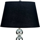 Silver Bauble Table Lamp with Black Shade - Homeroots - Flyclothing LLC