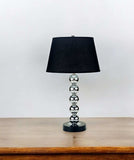 Silver Bauble Table Lamp with Black Shade - Homeroots - Flyclothing LLC