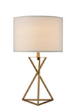 Contemporary Gold Geo Table Lamp with White Shade - Homeroots - Flyclothing LLC
