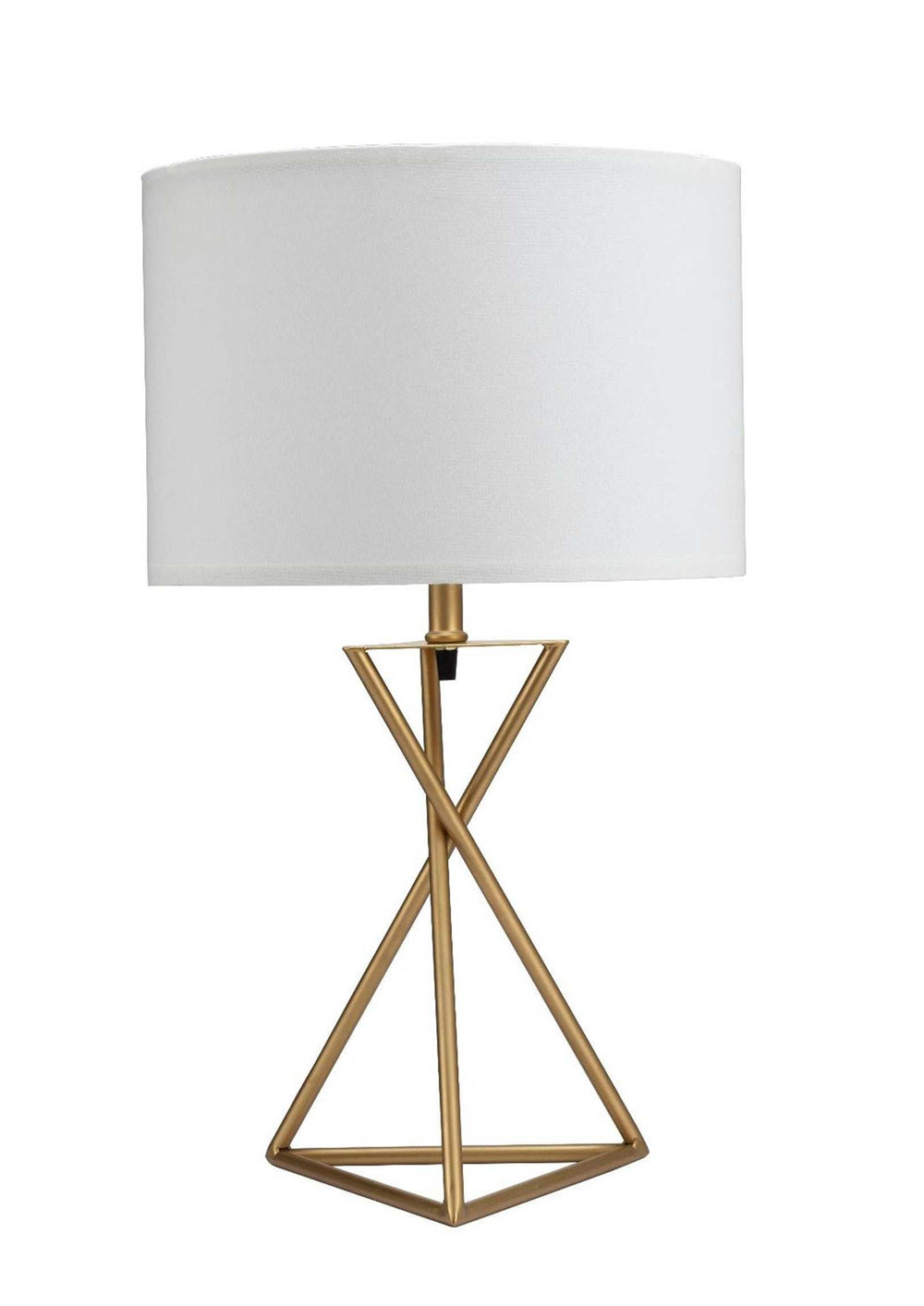 Contemporary Gold Geo Table Lamp with White Shade - Homeroots - Flyclothing LLC