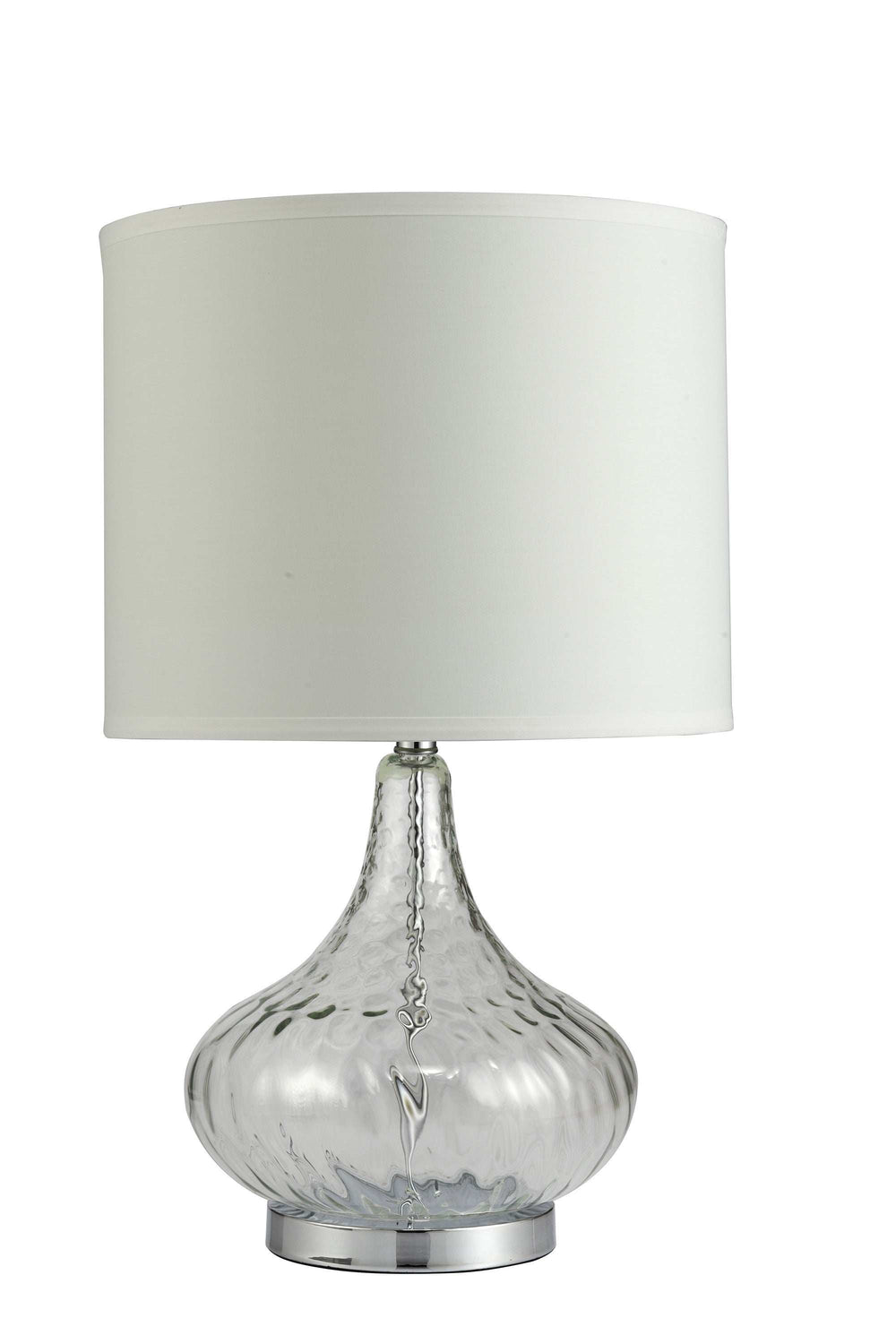 Clear Textured Glass Table Lamp - Homeroots - Flyclothing LLC